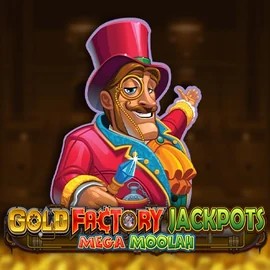 Gold Factory Jackpots Mega Moolah casino game by Aurum Signature Studios – featured logo at Gransino Casino